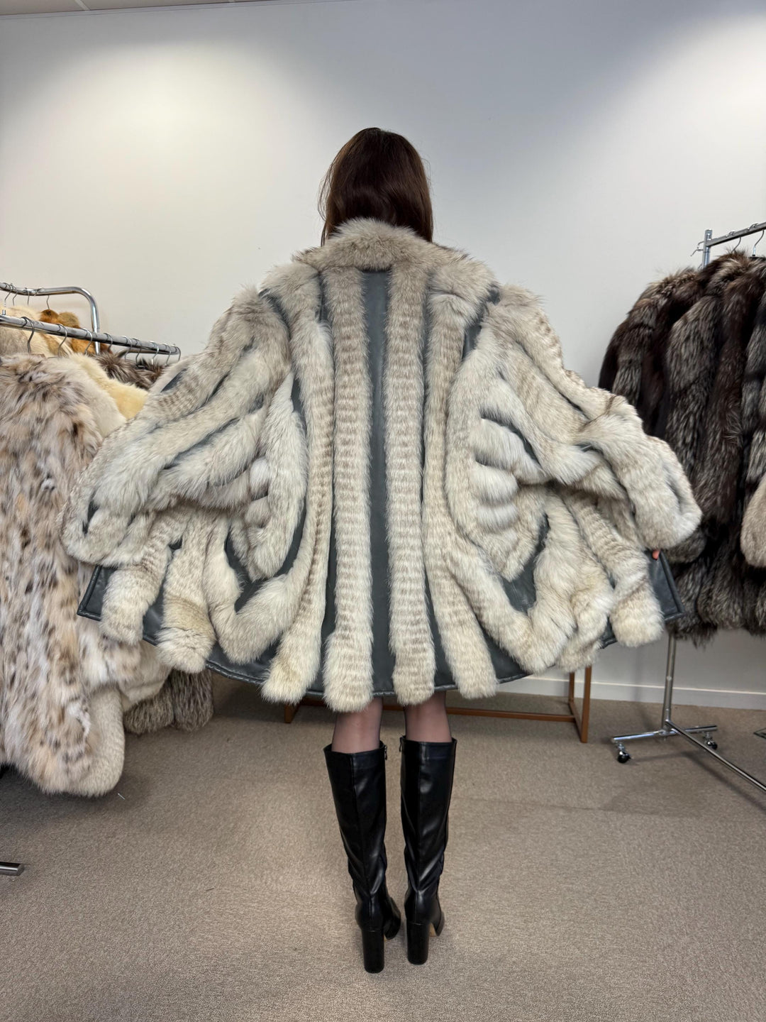 Fox Leather Fur Coat, XL Size, Real Fur Coat, Elegant Fox Fur, Vintage Fox Fur, Fox Leather Coat, Women Fox Fur Coat, Real Fox, Nordic Fox