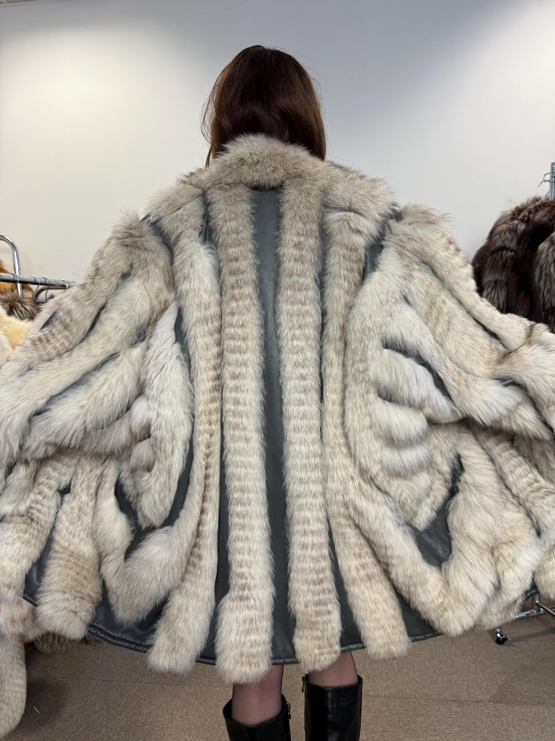 Fox Leather Fur Coat, XL Size, Real Fur Coat, Elegant Fox Fur, Vintage Fox Fur, Fox Leather Coat, Women Fox Fur Coat, Real Fox, Nordic Fox