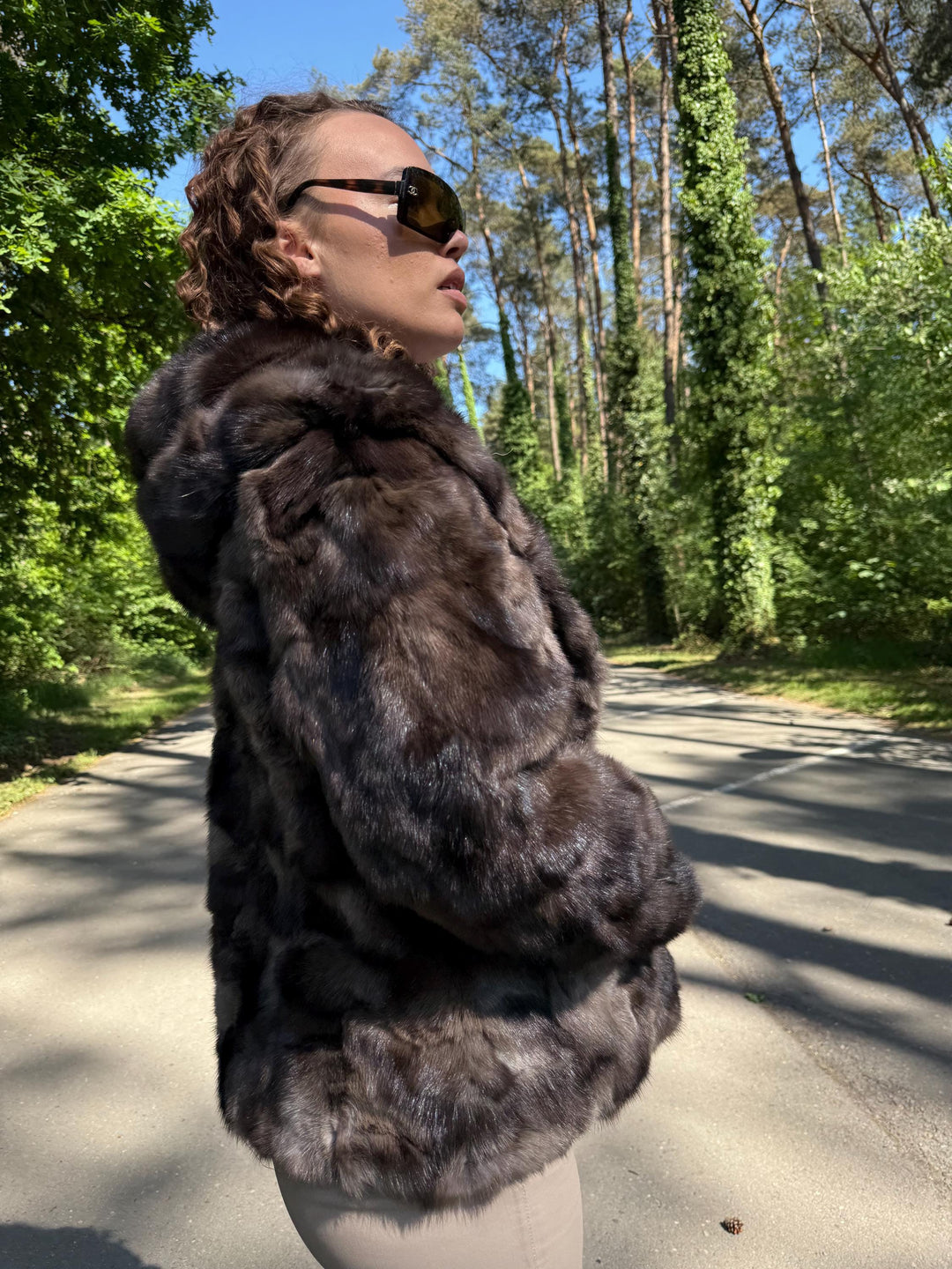 Genuine Sable Fur Jacket with Hoodie, M/L Size, Soft Eye-Catching, Rich Expensive Fur Jacket, Sable Fur for Women, Premium Fur, Luxurious