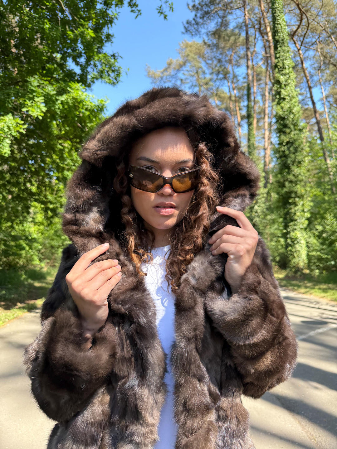 Genuine Sable Fur Jacket with Hoodie, M/L Size, Soft Eye-Catching, Rich Expensive Fur Jacket, Sable Fur for Women, Premium Fur, Luxurious