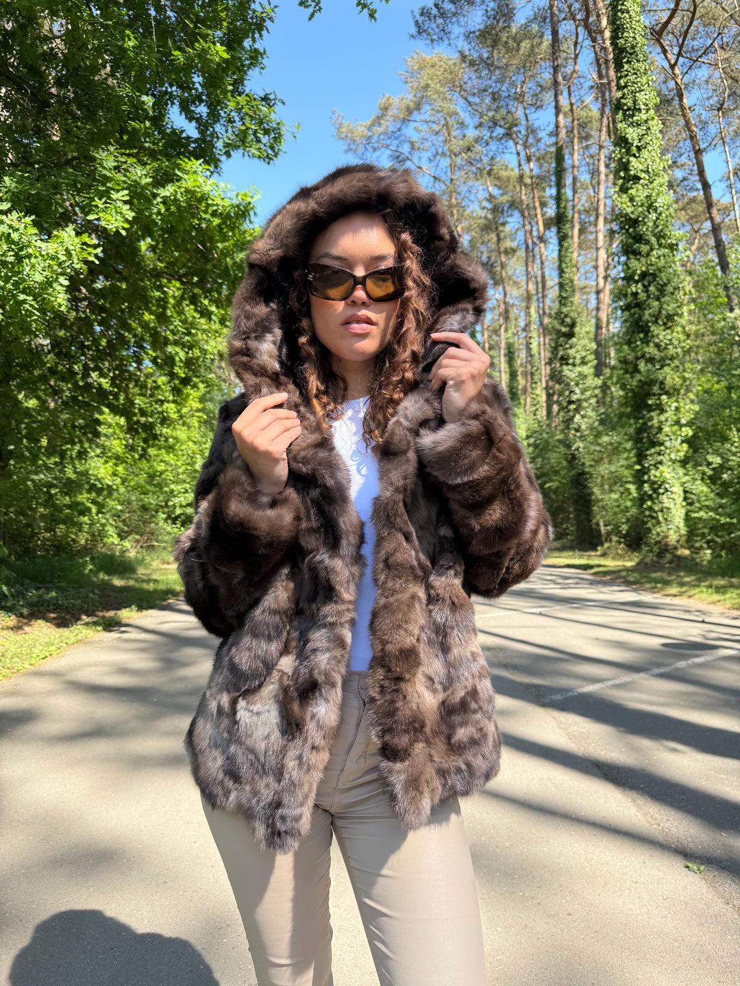 Genuine Sable Fur Jacket with Hoodie, M/L Size, Soft Eye-Catching, Rich Expensive Fur Jacket, Sable Fur for Women, Premium Fur, Luxurious