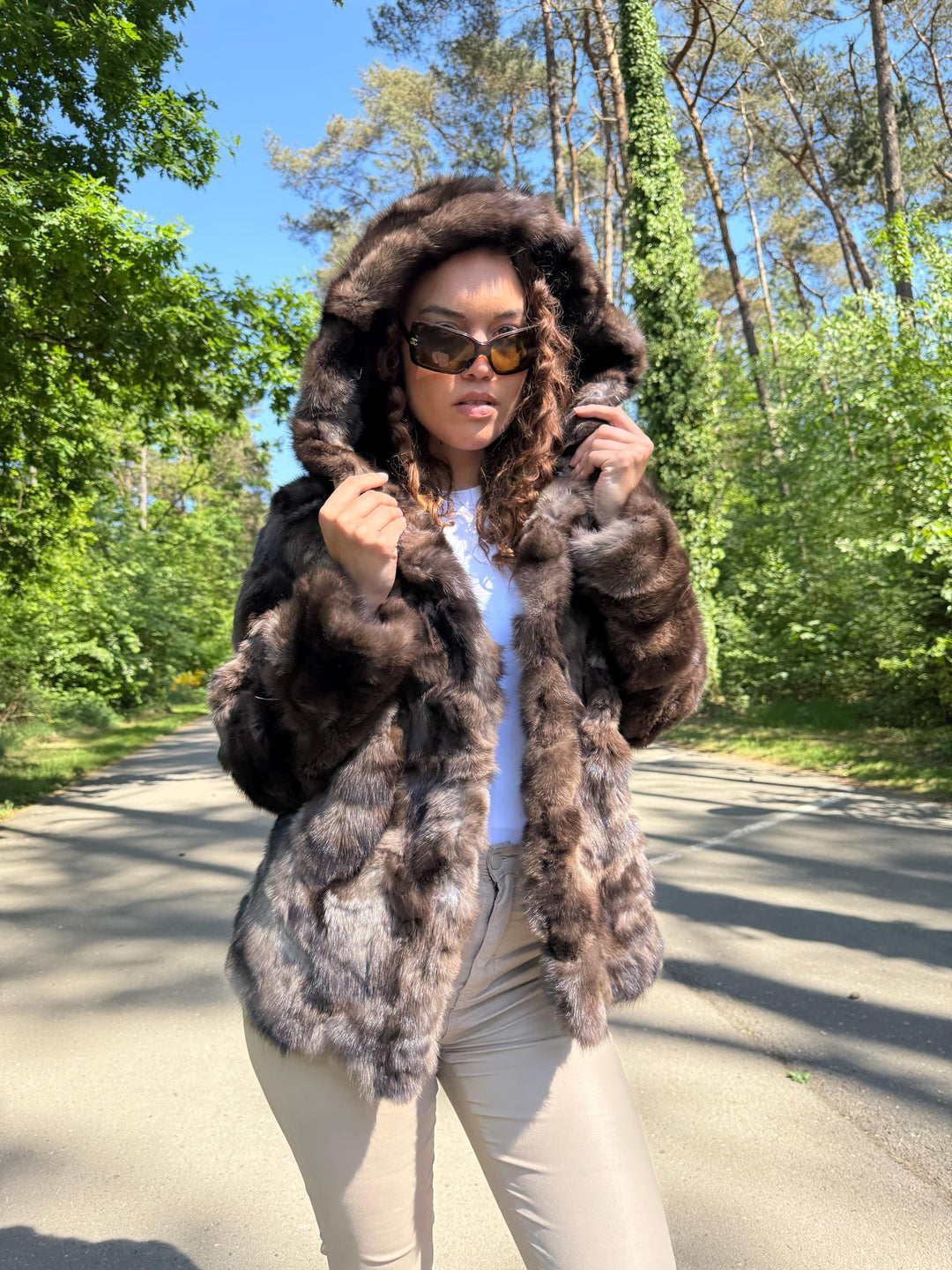 Genuine Sable Fur Jacket with Hoodie, M/L Size, Soft Eye-Catching, Rich Expensive Fur Jacket, Sable Fur for Women, Premium Fur, Luxurious