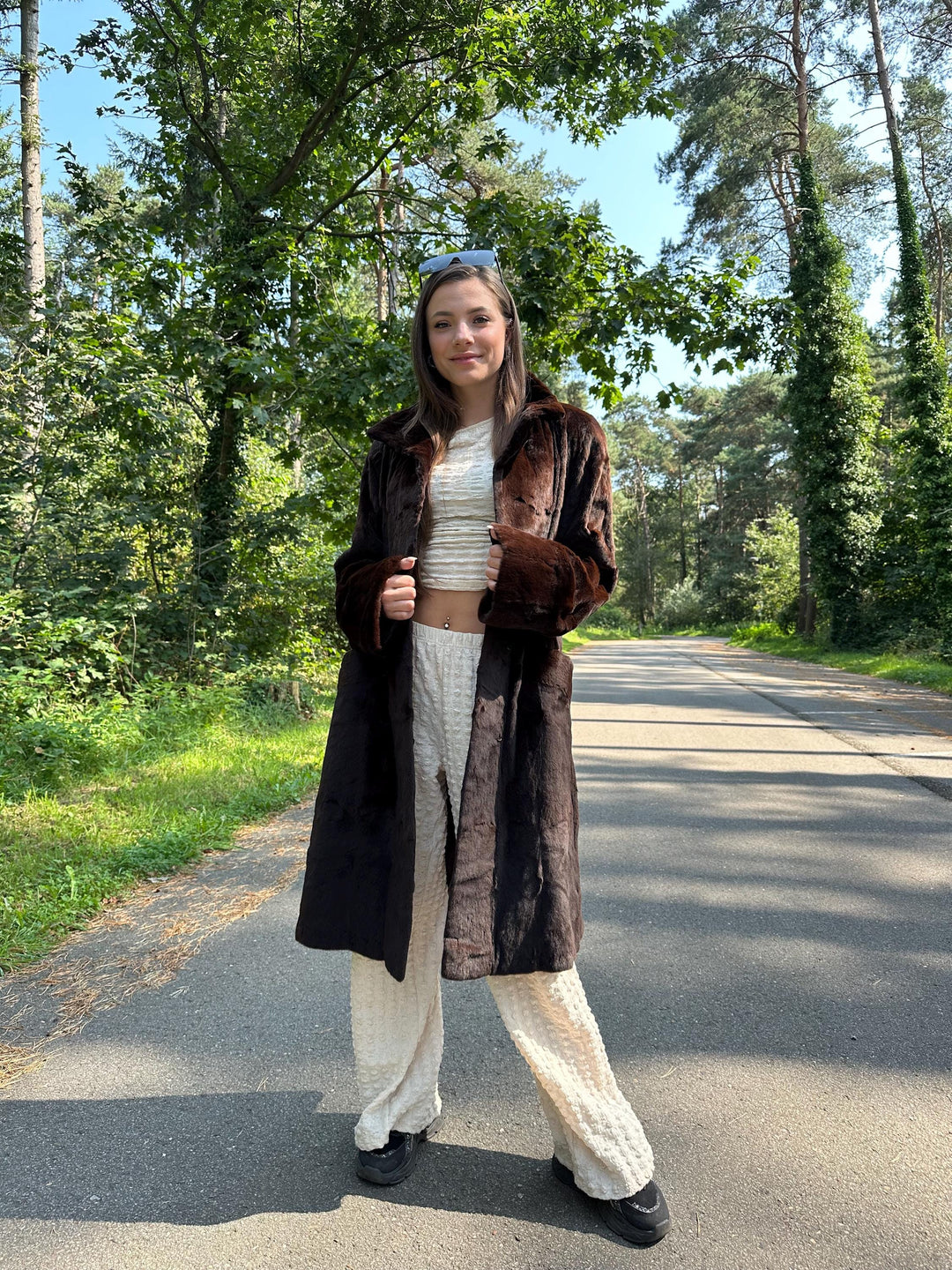 Light Sheared Rabbit Fur Coat, XL Size, Super Soft & Luxurious Fur Coat, Rich Brown Color, Perfect for Warmth and Elegant Style, Rabbit Fur