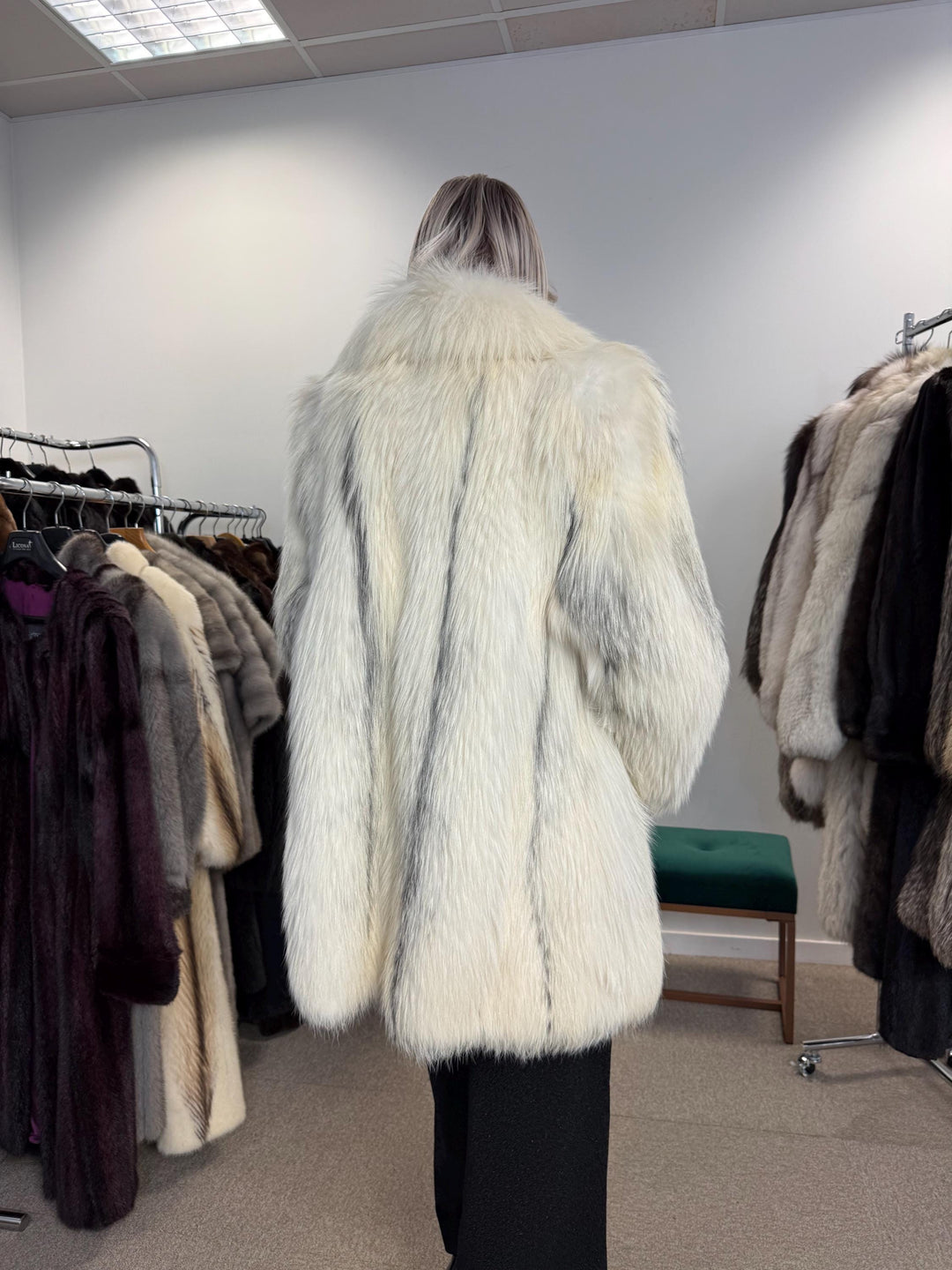 Marble Fox Fur Coat, White Fox Fur Coat, XL Size, fluffy Fur Coat, Real Fox Fur Coat, White Fox Fur Coat, Vintage Fur Coat, fox fur