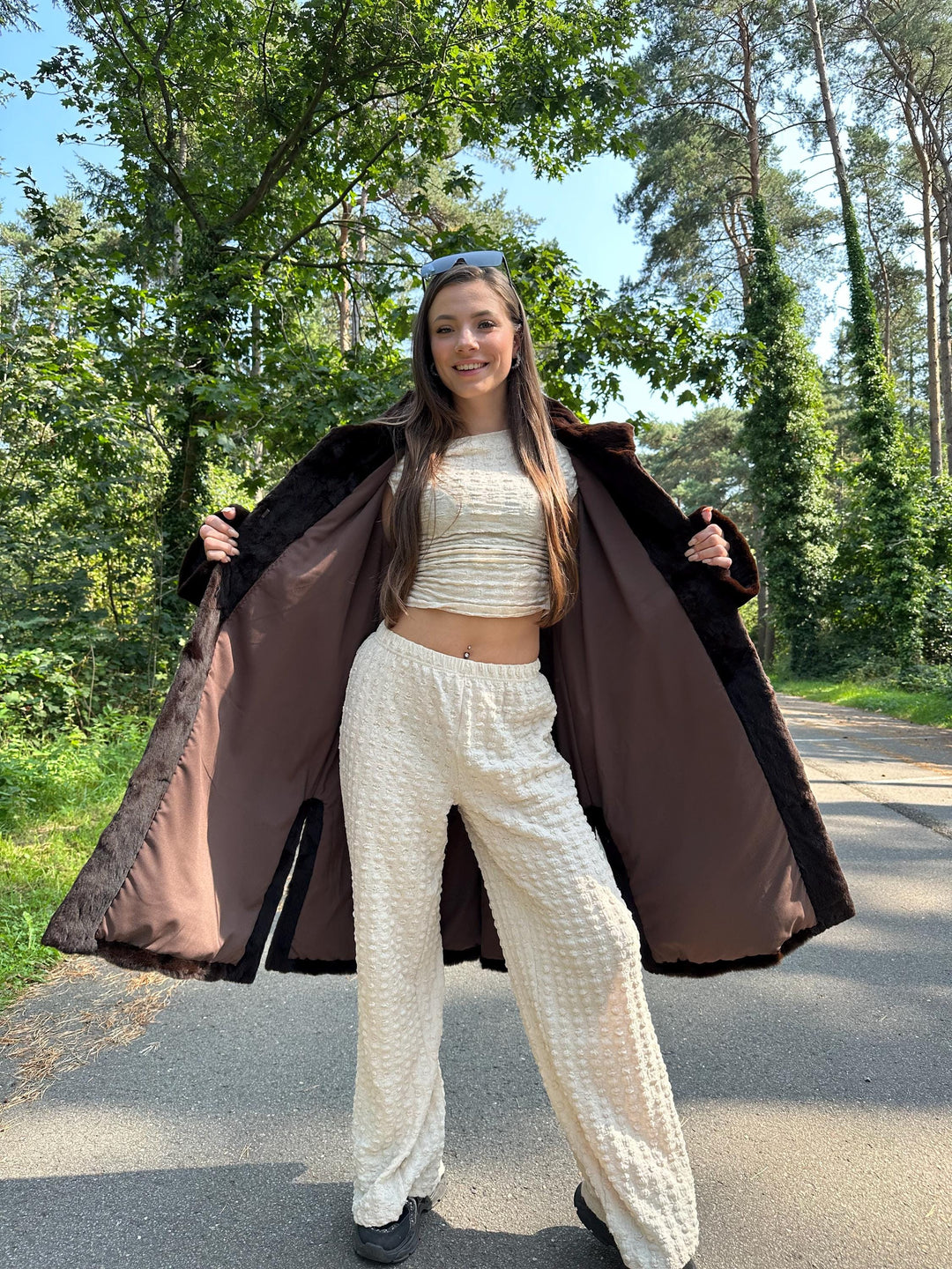 Light Sheared Rabbit Fur Coat, XL Size, Super Soft & Luxurious Fur Coat, Rich Brown Color, Perfect for Warmth and Elegant Style, Rabbit Fur