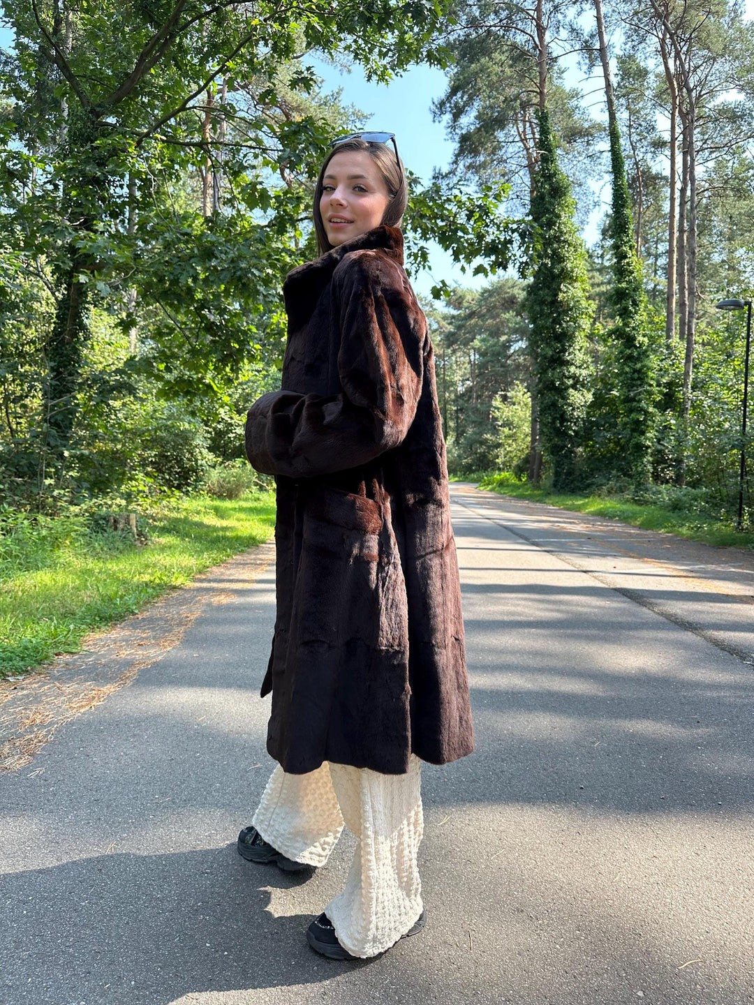 Light Sheared Rabbit Fur Coat, XL Size, Super Soft & Luxurious Fur Coat, Rich Brown Color, Perfect for Warmth and Elegant Style, Rabbit Fur