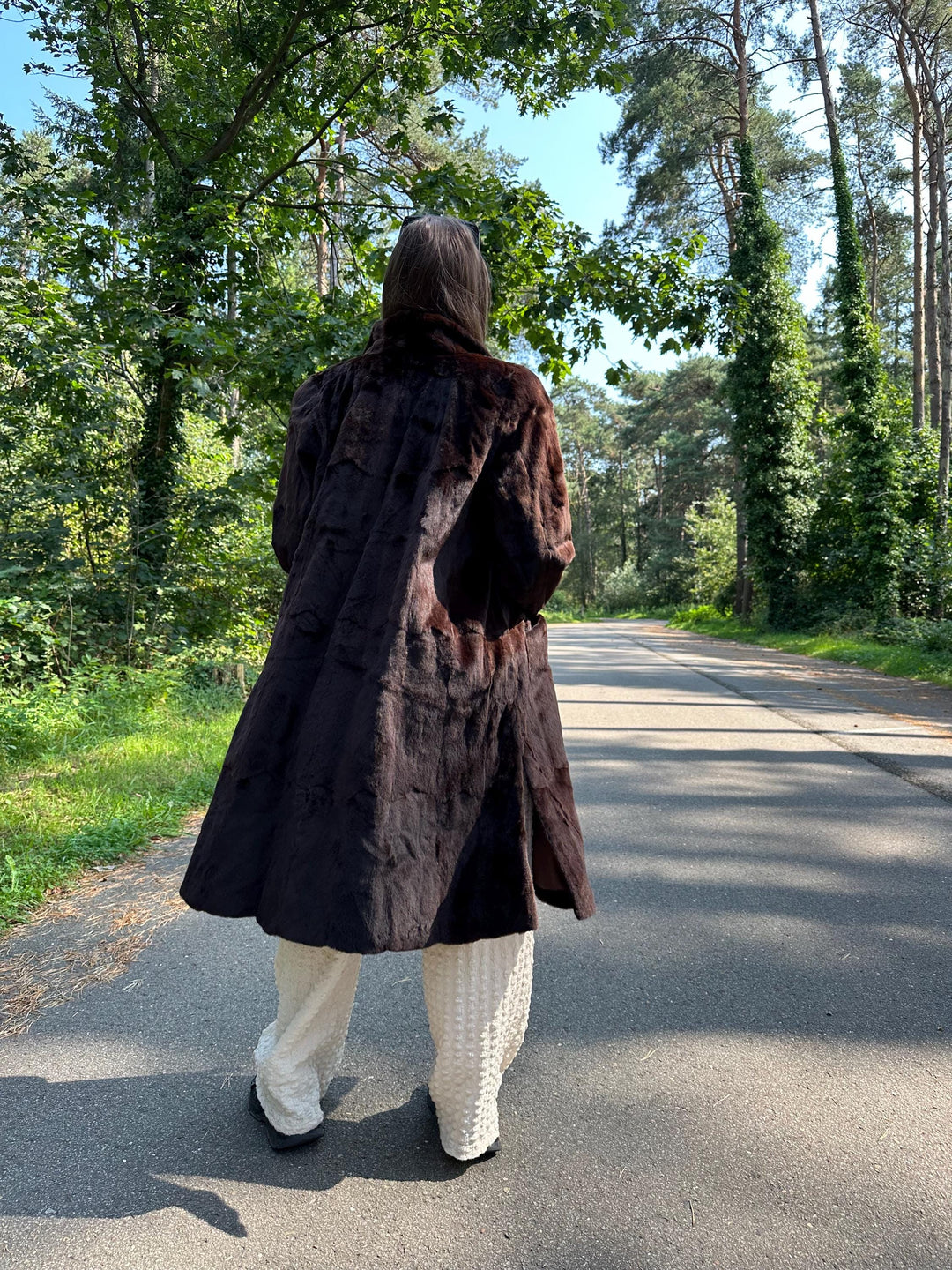 Light Sheared Rabbit Fur Coat, XL Size, Super Soft & Luxurious Fur Coat, Rich Brown Color, Perfect for Warmth and Elegant Style, Rabbit Fur