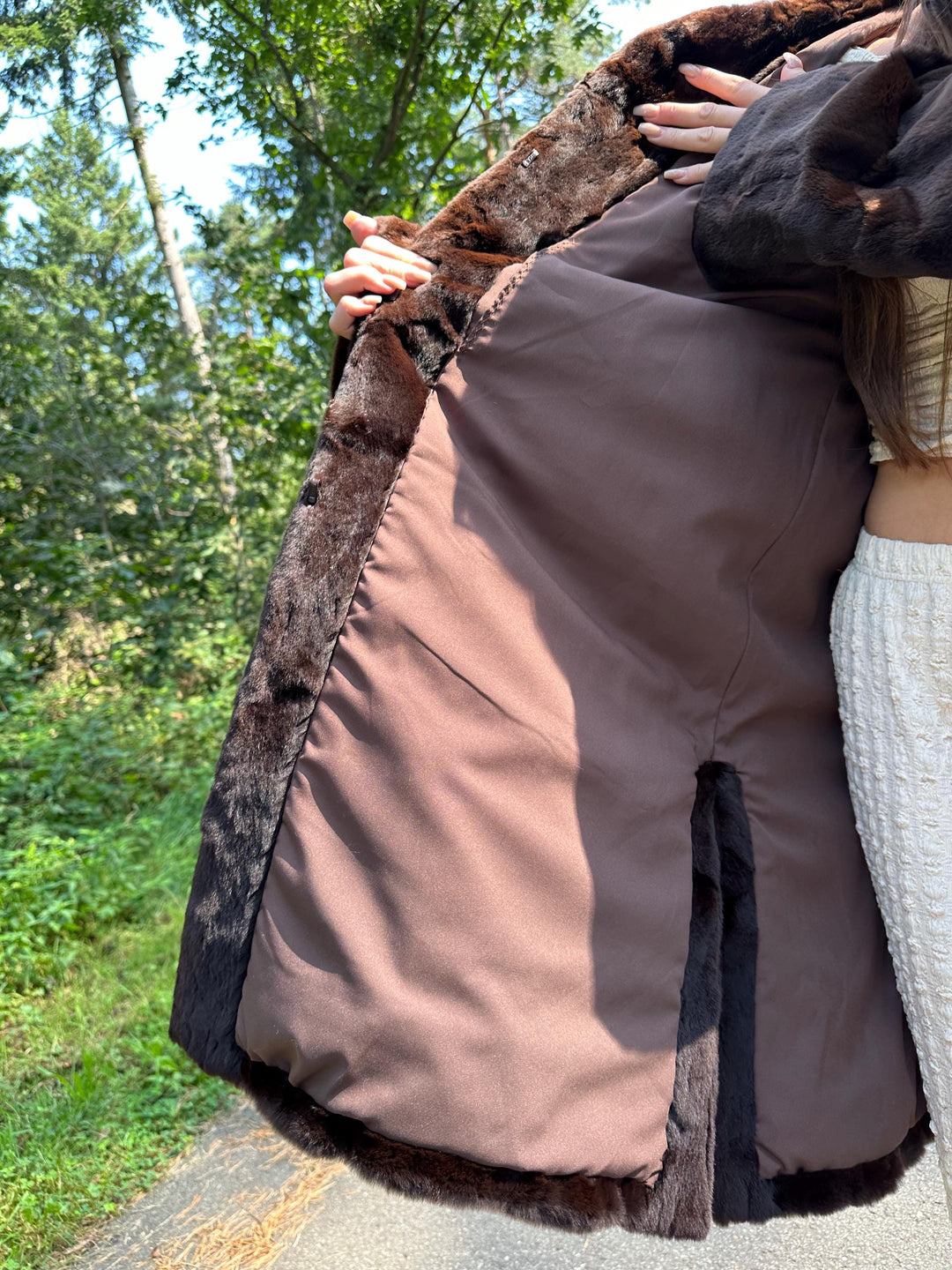 Light Sheared Rabbit Fur Coat, XL Size, Super Soft & Luxurious Fur Coat, Rich Brown Color, Perfect for Warmth and Elegant Style, Rabbit Fur