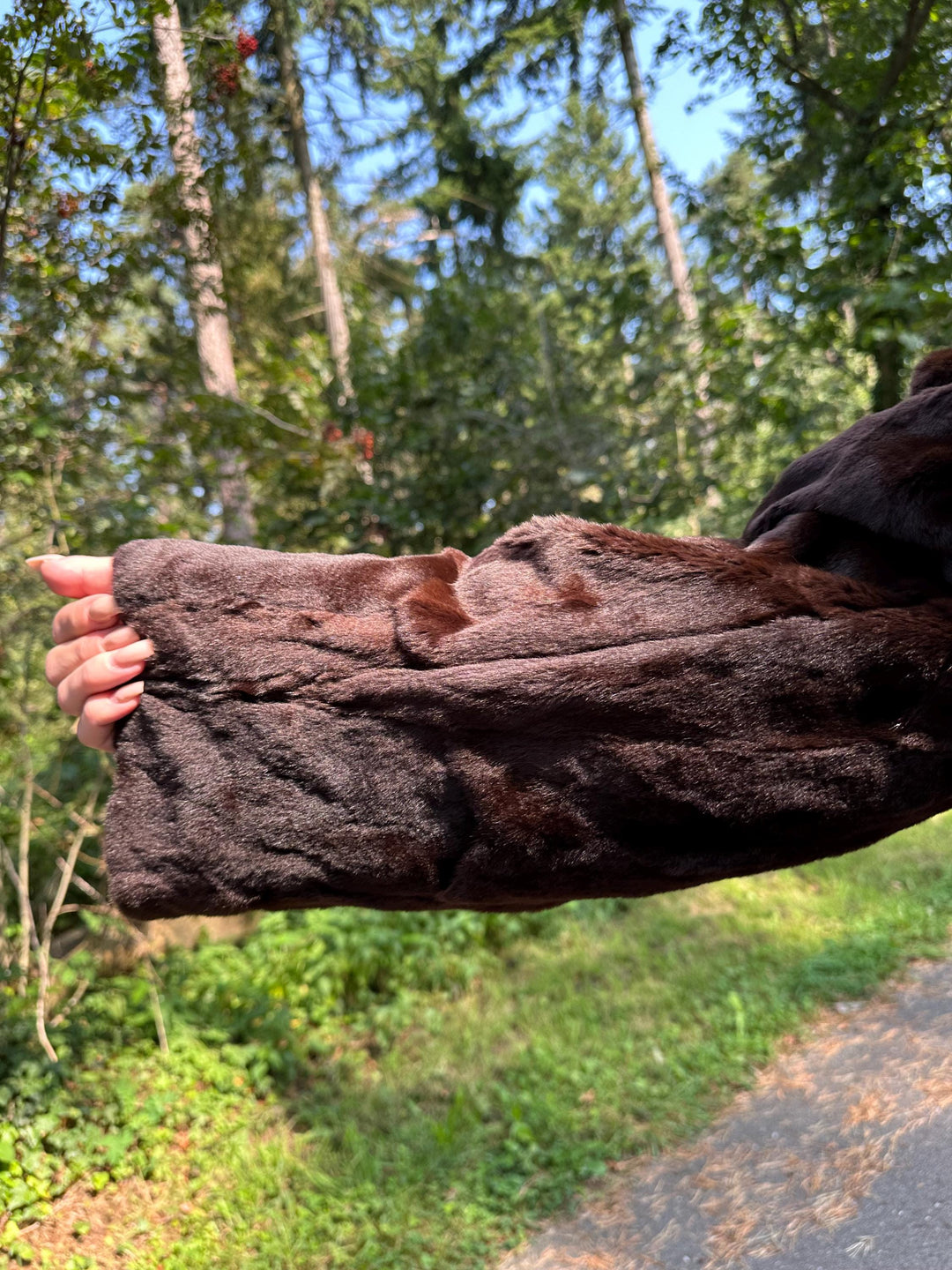 Light Sheared Rabbit Fur Coat, XL Size, Super Soft & Luxurious Fur Coat, Rich Brown Color, Perfect for Warmth and Elegant Style, Rabbit Fur