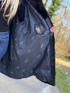 Mink Fur Coat, Leather, Size XL
