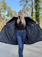 Mink Fur Coat, Leather, Size XL