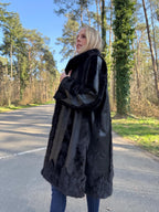 Mink Fur Coat, Leather, Size XL