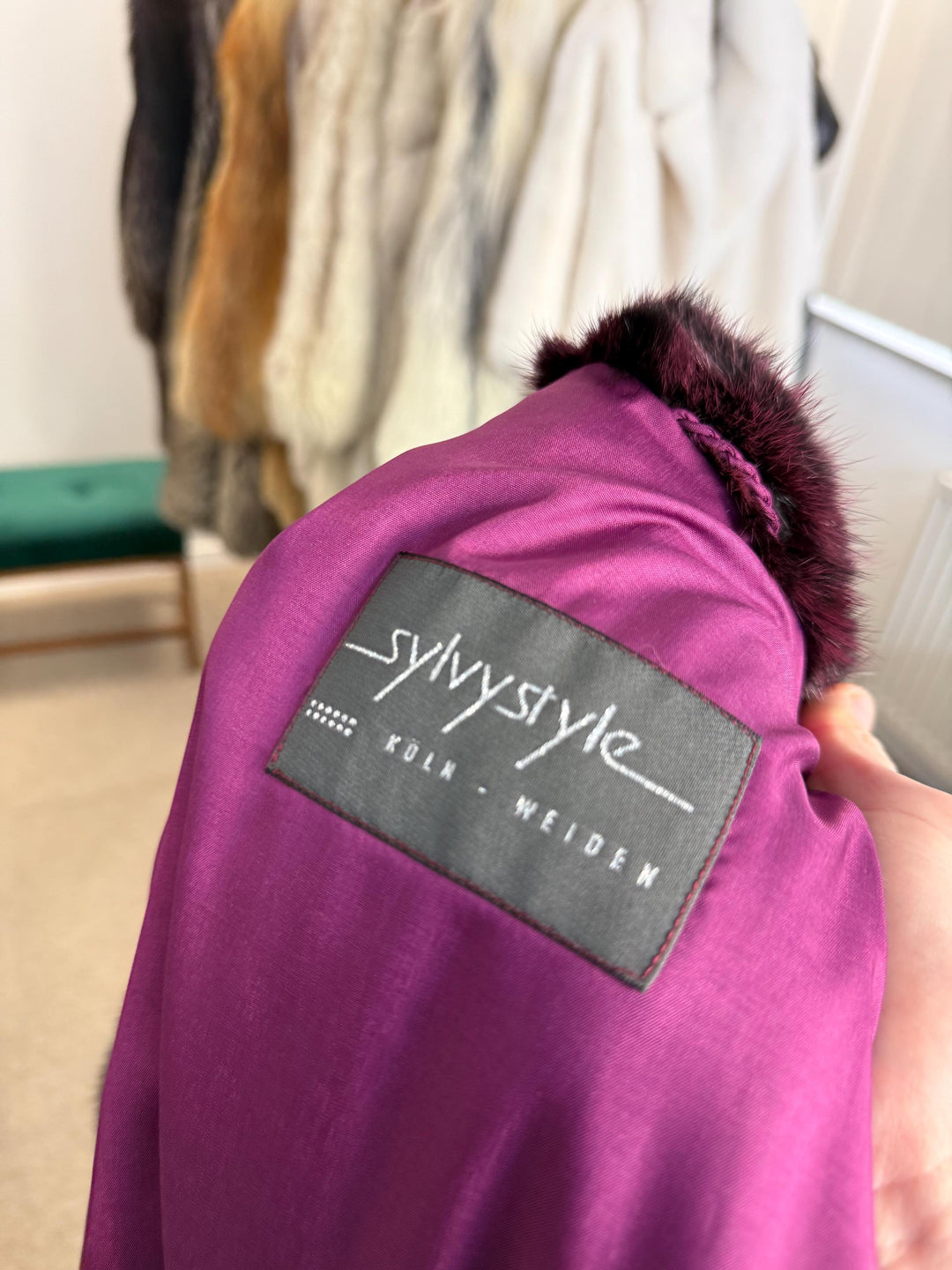 Dyed Mink Fur Coat, Large Size, Purple Fur Coat, Vintage Fur Coat, Real Fur Coat, Long Fur Coat, Women's Fur Coat, Cross Mink Coat, Mink Fur