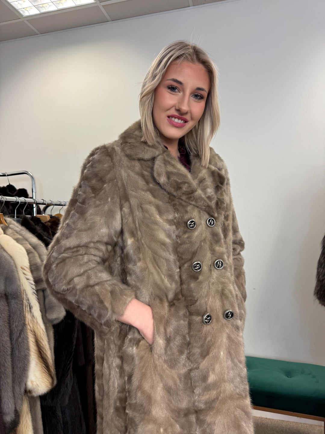 Grey Mink Fur Coat, Medium Size, Vintage Fur Coat, Thick Mink Coat, Grey Mink Coat, Women's Fur Coat, Mink Fur, Real Fur Coat, Mink Coat