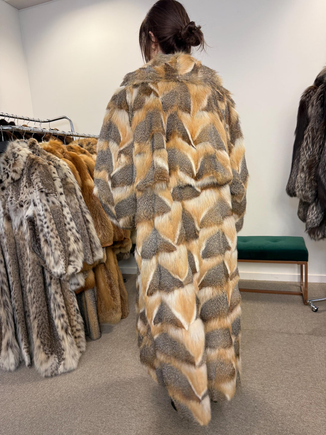 Luxury Fox Fur Coat, XL Size, Grey Fox Coat, Vintage Fur Coat, Full-Length Coat, Grey Fox Fur, Soft Fur, Women's Fur Coat, Real Fox Fur Coat