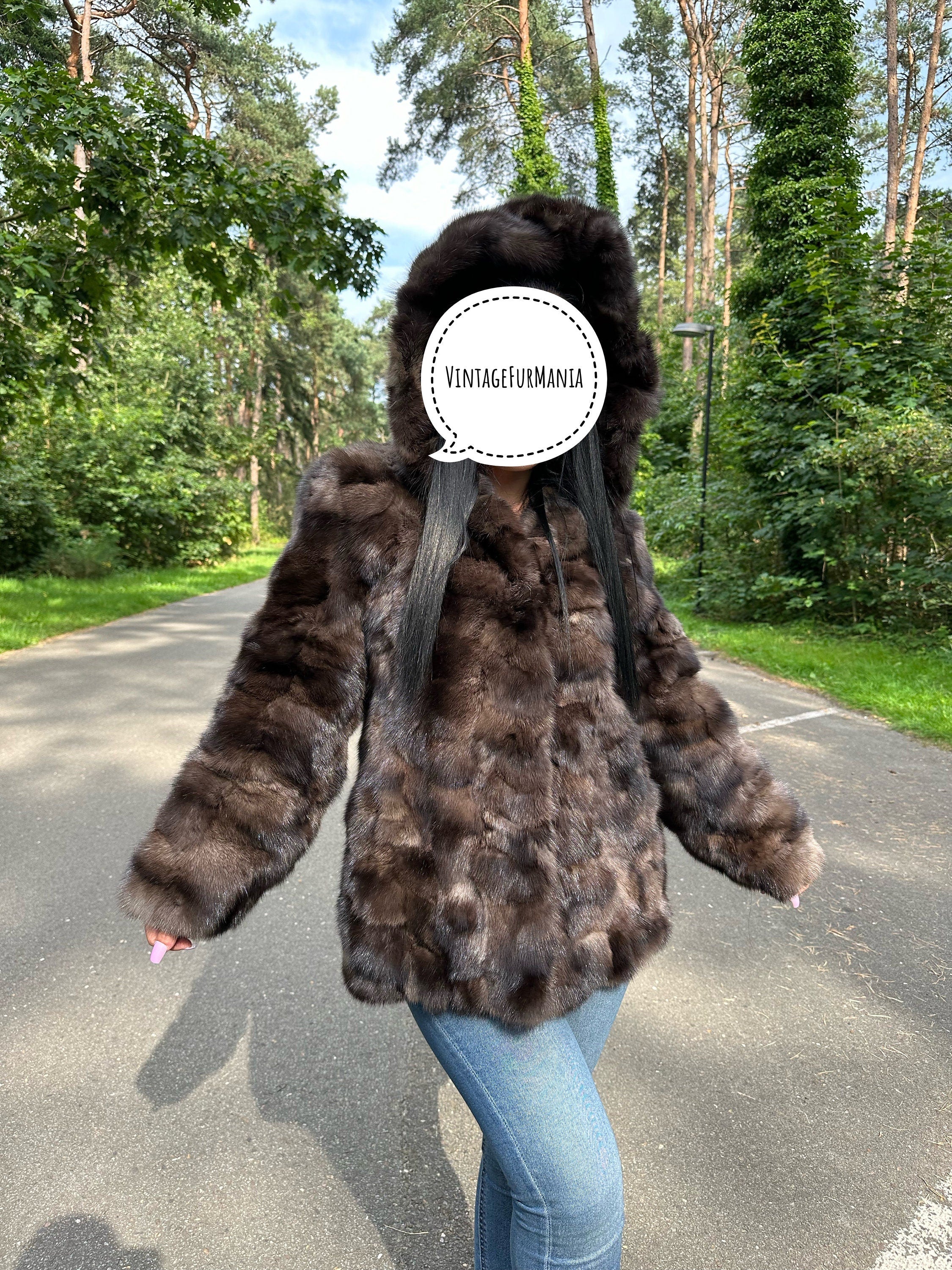 Brand New Sable Fur Jacket, Medium Size, Vintage Fur Coat, Elegant and Warm - Perfect For Winter Season, Excellent Quality