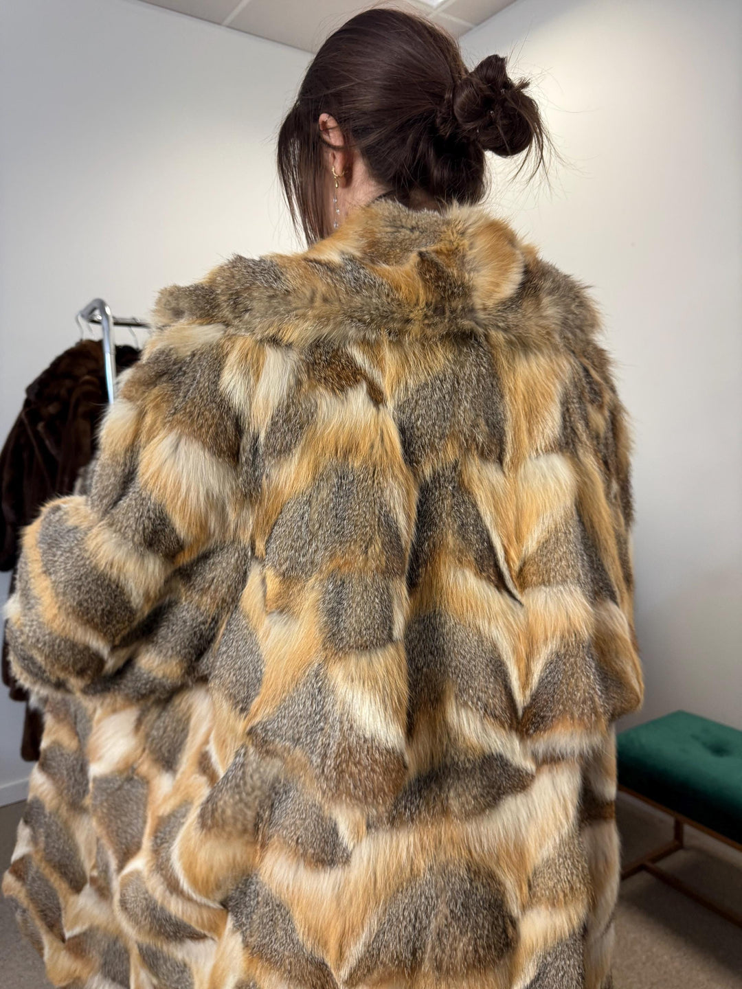 Luxury Fox Fur Coat, XL Size, Grey Fox Coat, Vintage Fur Coat, Full-Length Coat, Grey Fox Fur, Soft Fur, Women's Fur Coat, Real Fox Fur Coat