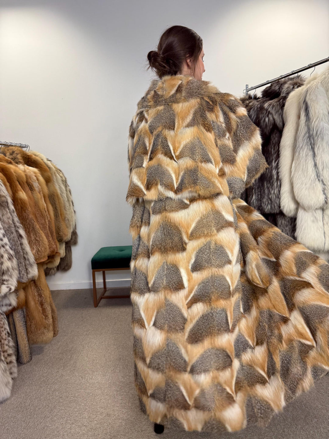 Luxury Fox Fur Coat, XL Size, Grey Fox Coat, Vintage Fur Coat, Full-Length Coat, Grey Fox Fur, Soft Fur, Women's Fur Coat, Real Fox Fur Coat