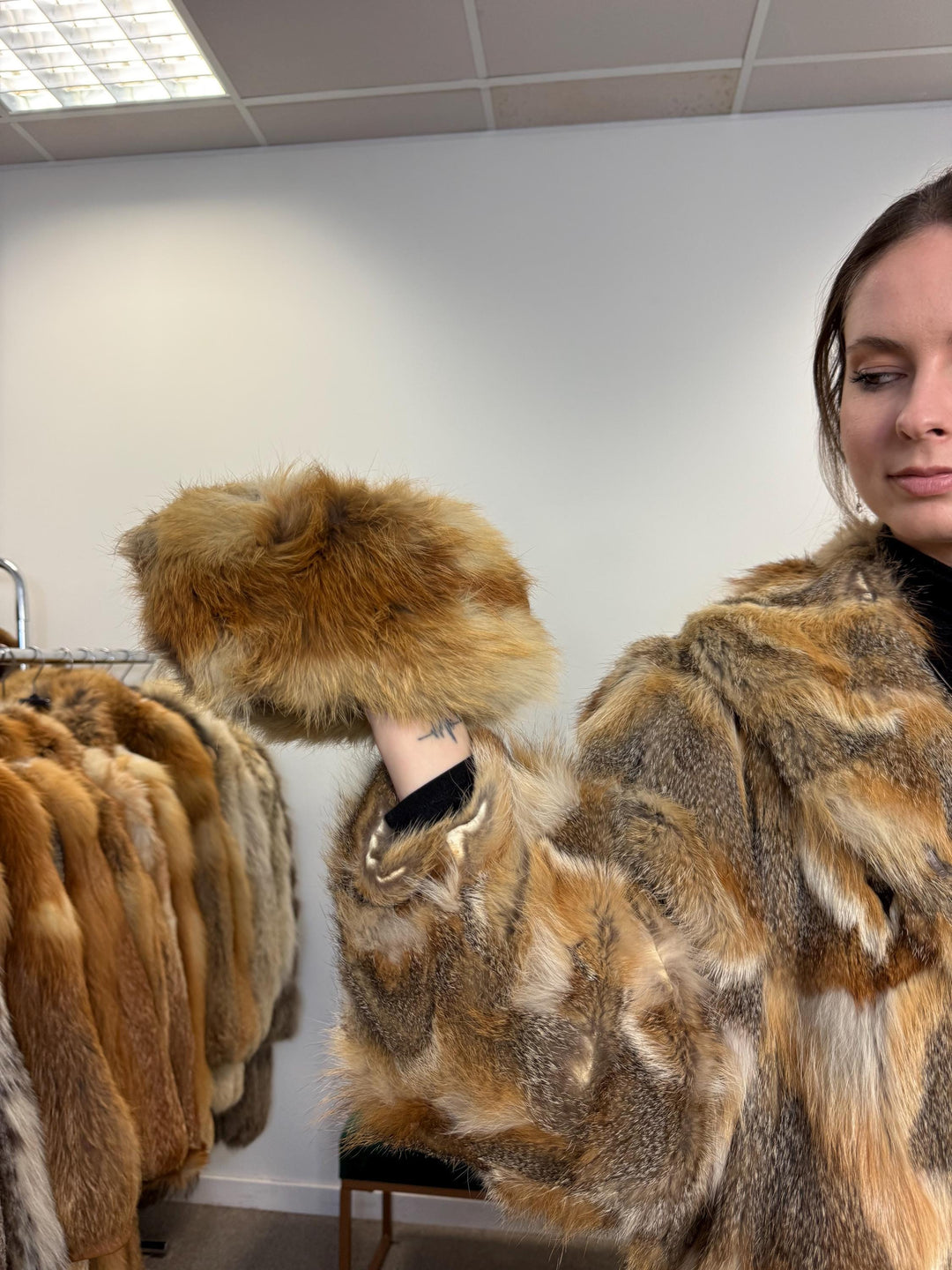 Luxury Fox Fur Coat, XL Size, Grey Fox Coat, Vintage Fur Coat, Full-Length Coat, Grey Fox Fur, Soft Fur, Women's Fur Coat, Real Fox Fur Coat