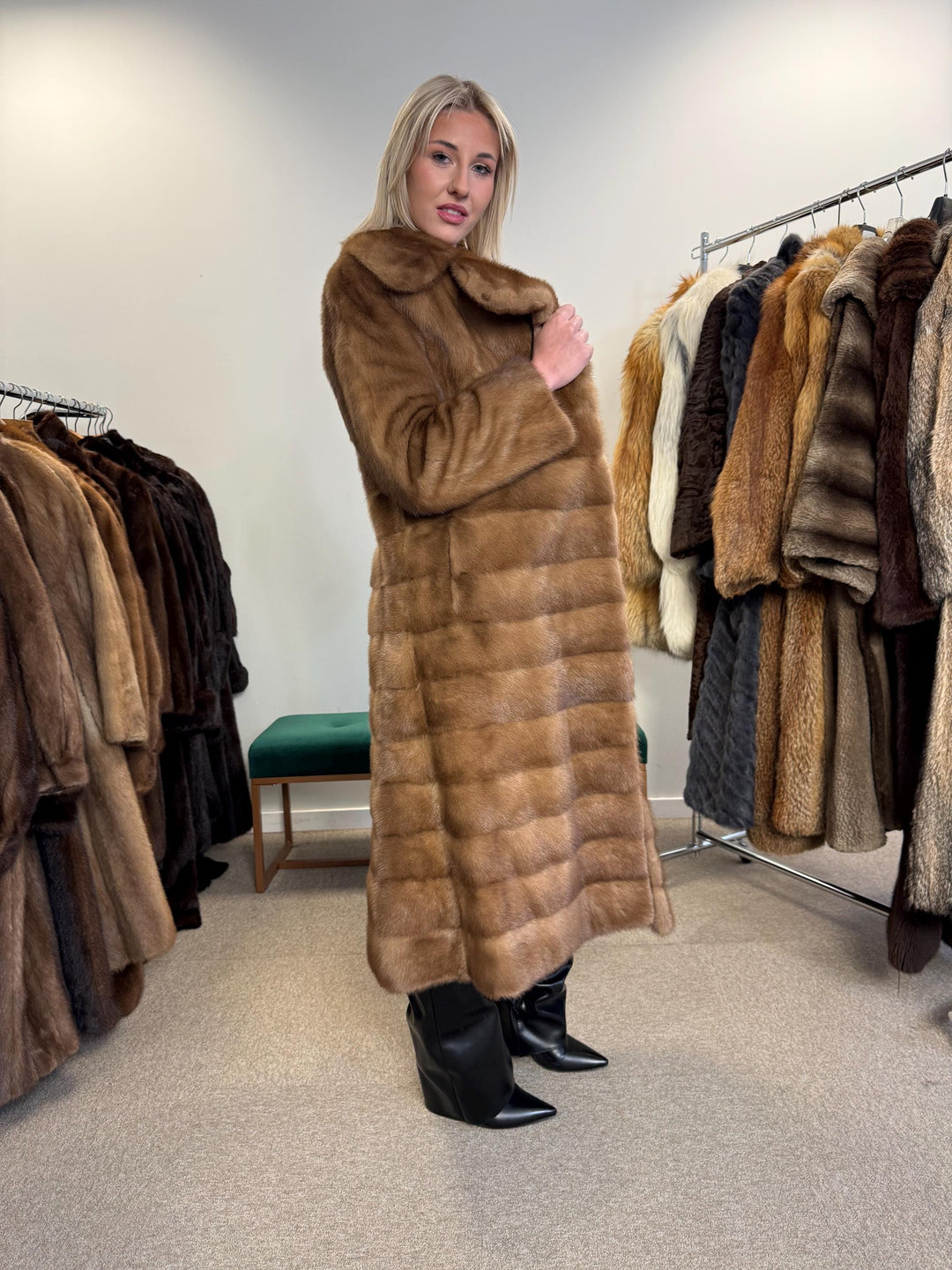 Soft Pastel Mink Coat, Medium Size, Mink Fur, Real Fur Coat, Long Coat, Vintage Fur Coat, Soft Mink Coat, Pastel Mink Coat, Women's Fur Coat