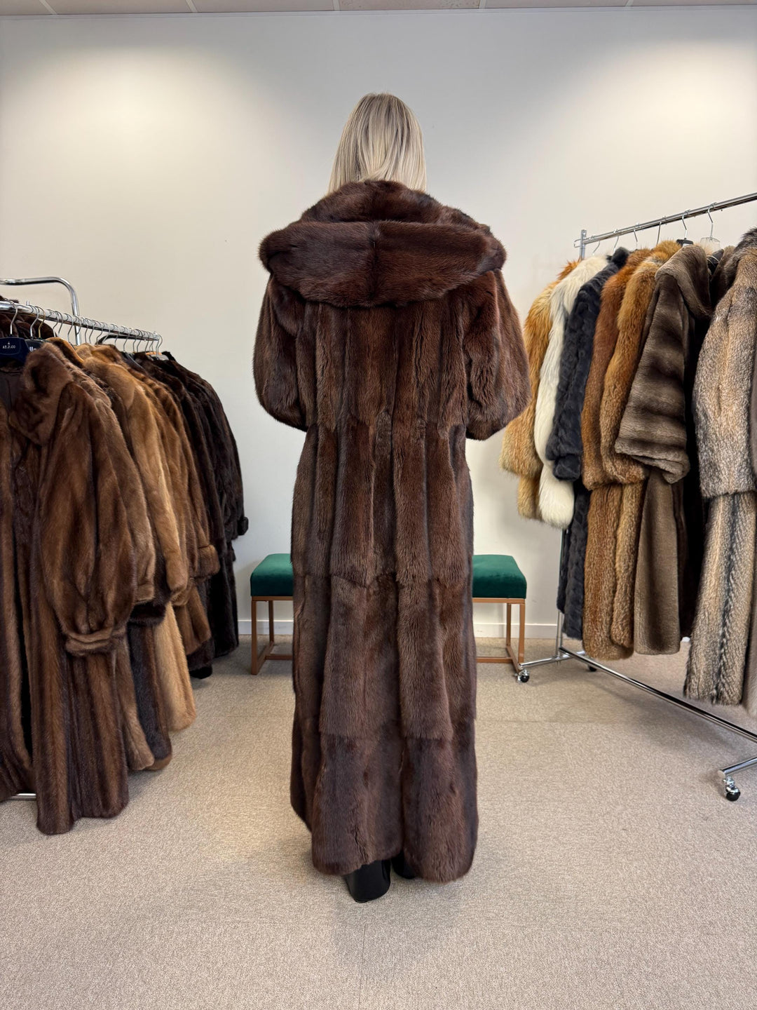 Brown Weasel Coat, Medium Size, Extra Full Length Coat, Real Weasel Fur Coat, Weasel Coat Women, Vintage Fur Coat, Full-Length Coat, Coats