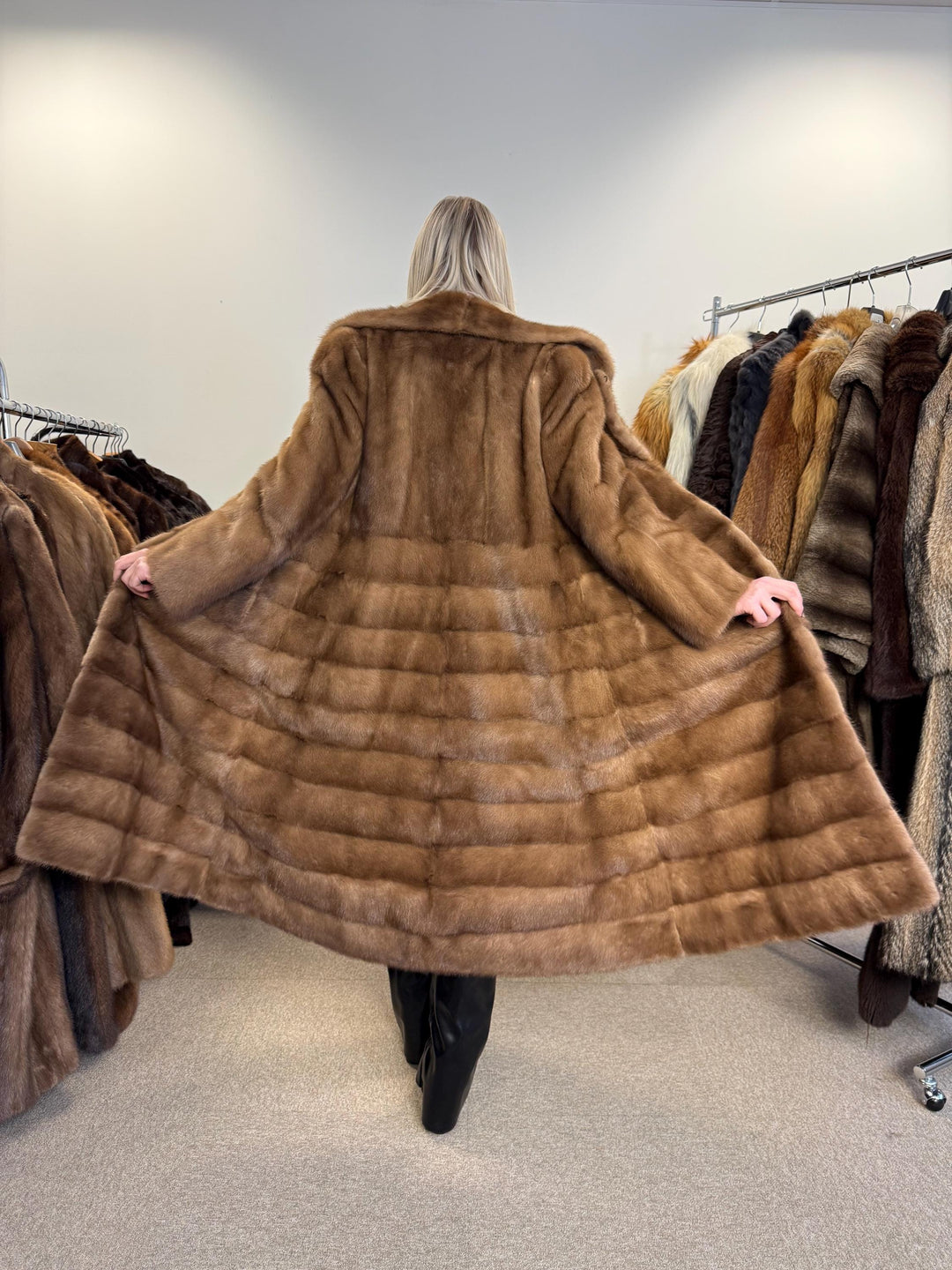 Soft Pastel Mink Coat, Medium Size, Mink Fur, Real Fur Coat, Long Coat, Vintage Fur Coat, Soft Mink Coat, Pastel Mink Coat, Women's Fur Coat