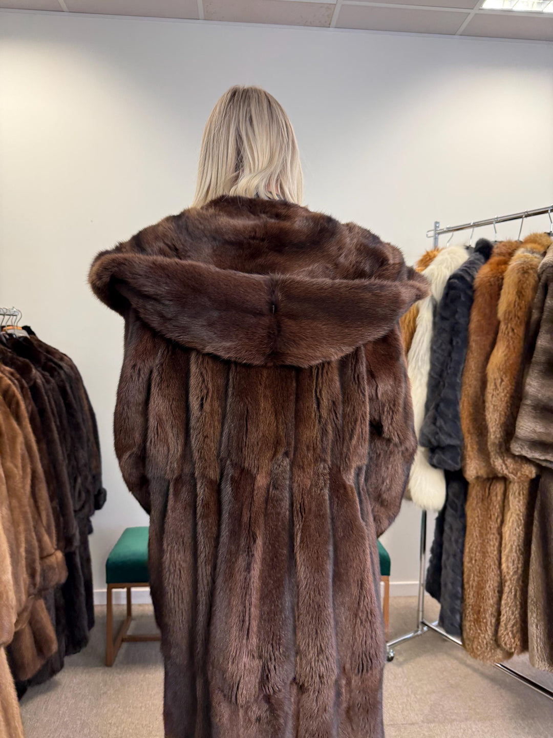 Brown Weasel Coat, Medium Size, Extra Full Length Coat, Real Weasel Fur Coat, Weasel Coat Women, Vintage Fur Coat, Full-Length Coat, Coats