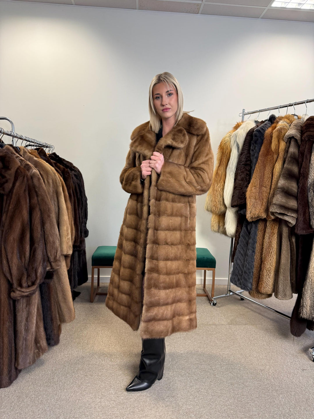 Soft Pastel Mink Coat, Medium Size, Mink Fur, Real Fur Coat, Long Coat, Vintage Fur Coat, Soft Mink Coat, Pastel Mink Coat, Women's Fur Coat