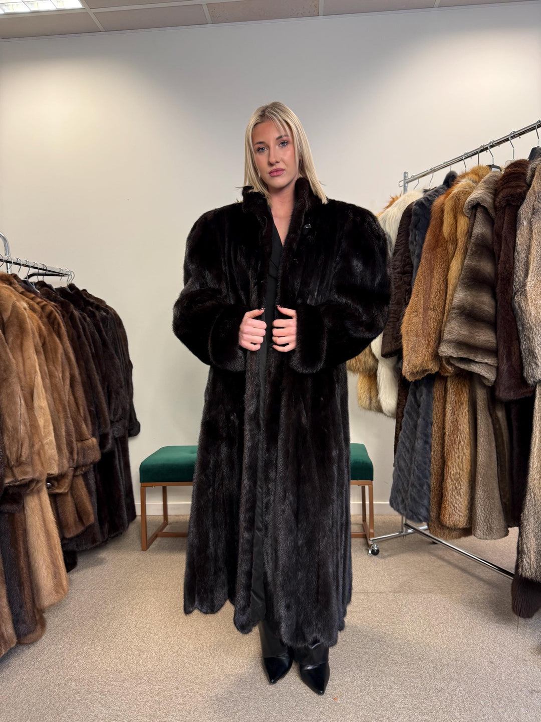 Saga Mink Fur Coat, XXL Size, Full Length Mink Coat, Real Fur Coat, Fur Coats, Mink Fur Coat, Saga Mink, Long Mink Fur Coat, Excellent Fur