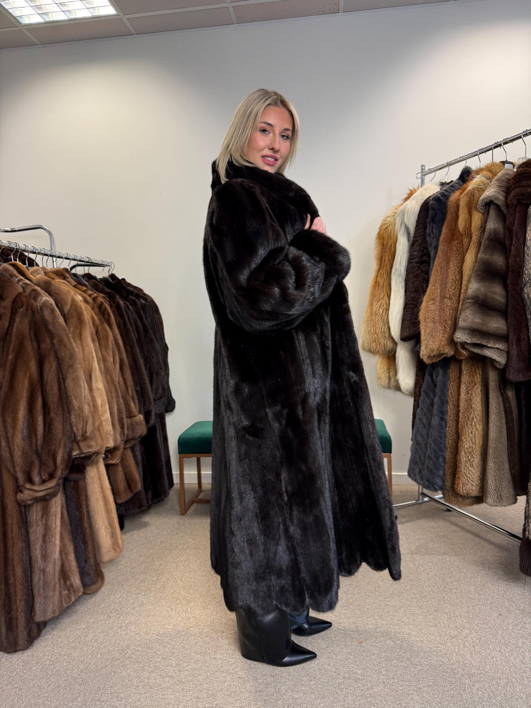 Saga Mink Fur Coat, XXL Size, Full Length Mink Coat, Real Fur Coat, Fur Coats, Mink Fur Coat, Saga Mink, Long Mink Fur Coat, Excellent Fur