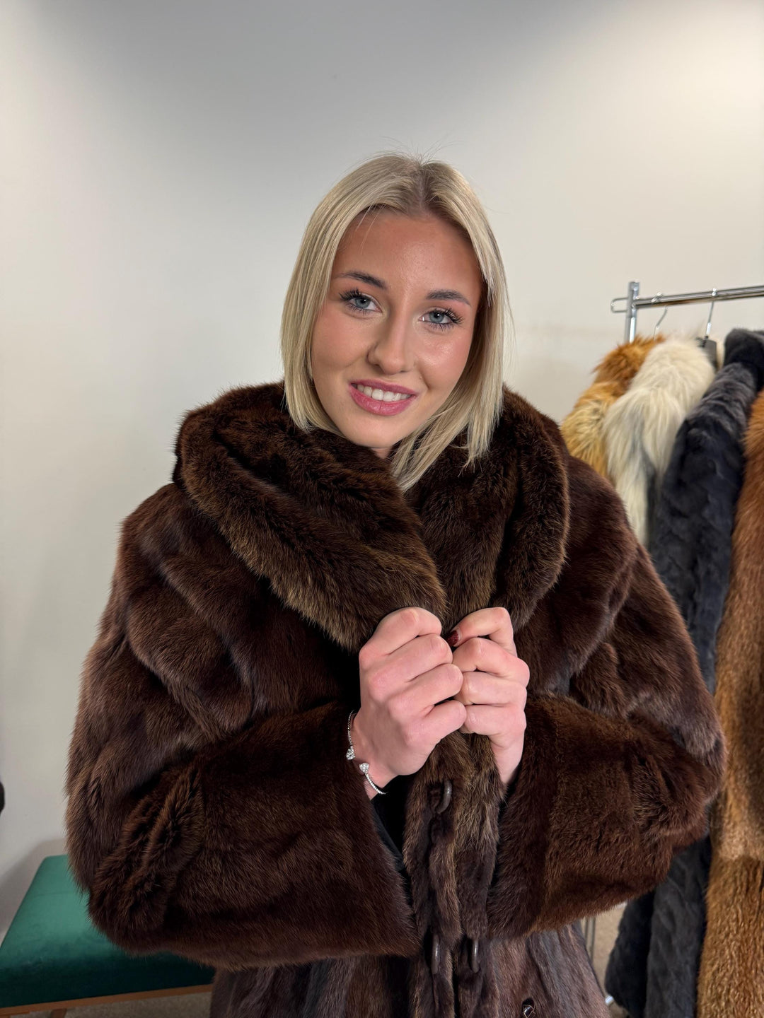 Brown Weasel Coat, Medium Size, Extra Full Length Coat, Real Weasel Fur Coat, Weasel Coat Women, Vintage Fur Coat, Full-Length Coat, Coats