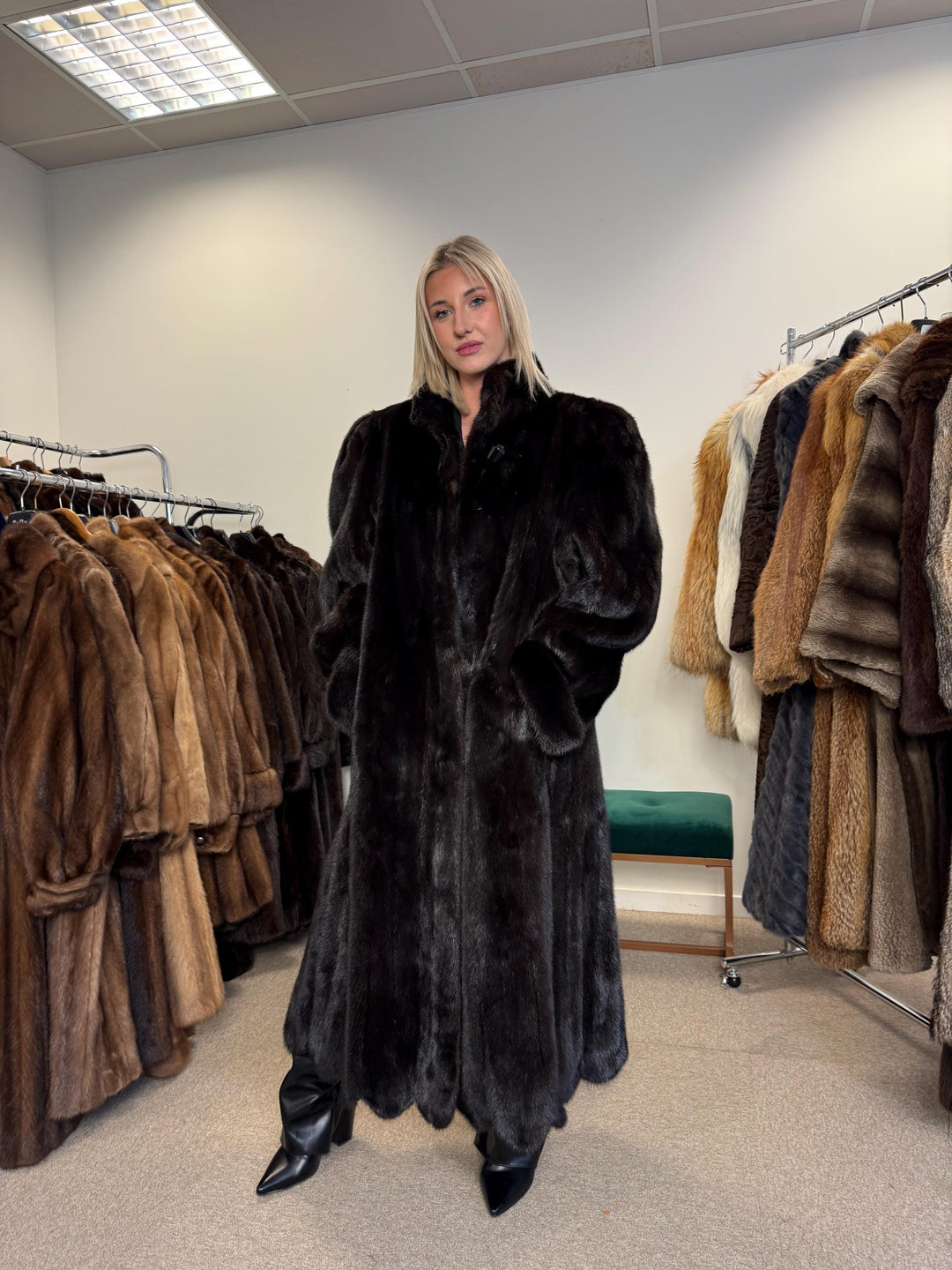Saga Mink Fur Coat, XXL Size, Full Length Mink Coat, Real Fur Coat, Fur Coats, Mink Fur Coat, Saga Mink, Long Mink Fur Coat, Excellent Fur