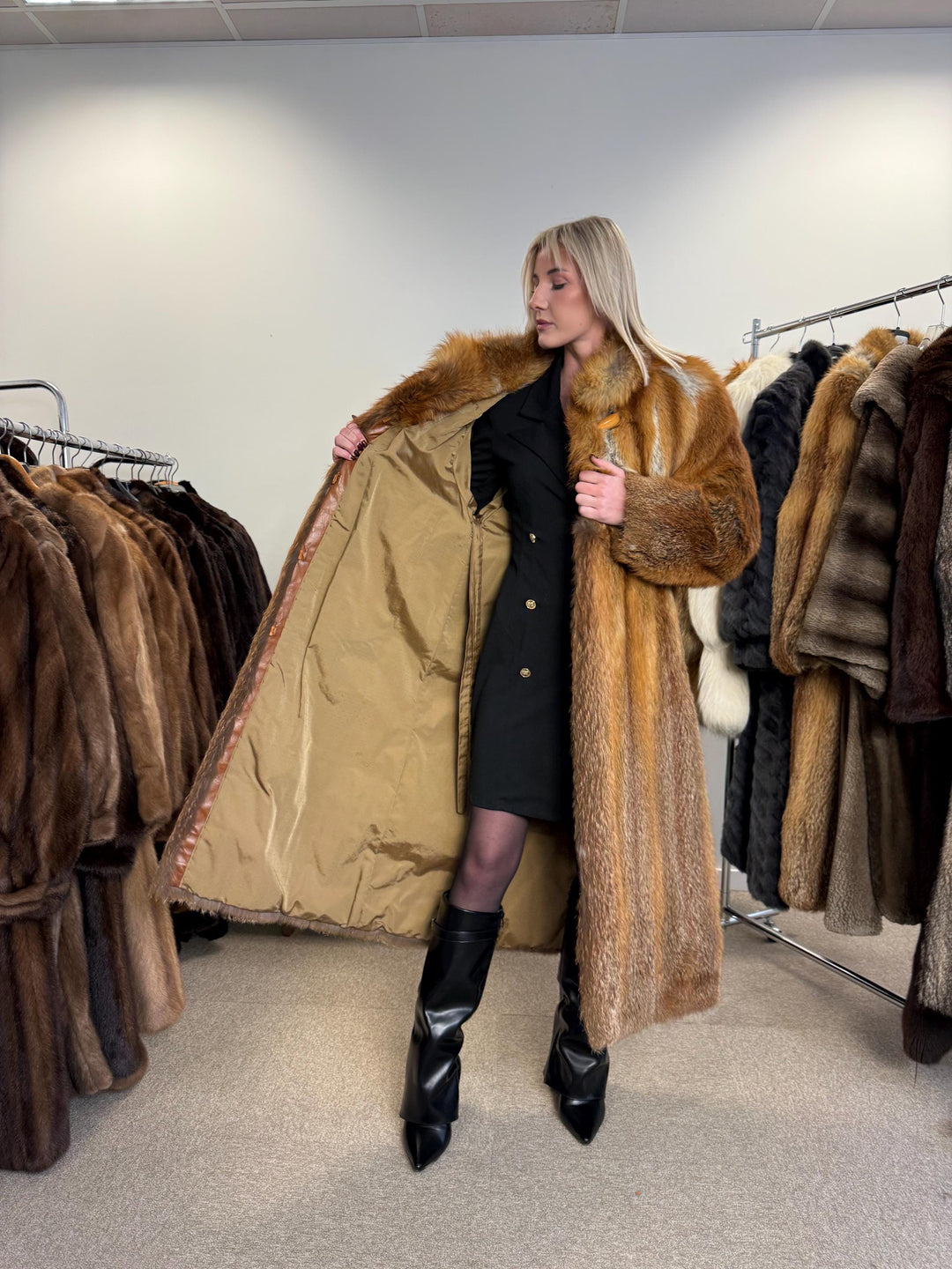 Full-Length Red Fox Coat, Medium Size, Fur Coat, Soft Fox Coat, Fur Coats Women, Real Fox Coat, Red Fox Coat, Real Fox Fur, Vintage Fur Coat