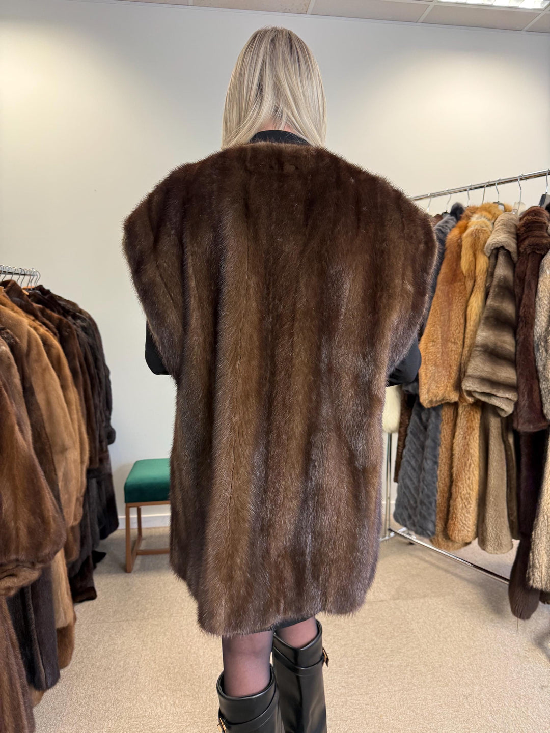 Dark Brown Mink Vest - XL Size, High Quality Fur, Luxurious Design, Perfect for Stylish and Elegant Fashion Statements, Vintage Fur Vest