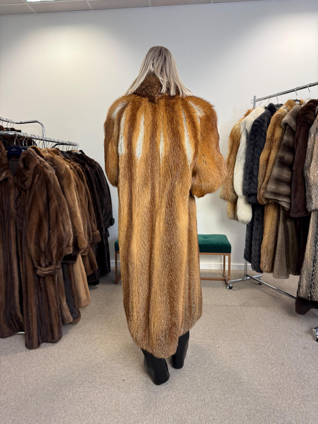 Full-Length Red Fox Coat, Medium Size, Fur Coat, Soft Fox Coat, Fur Coats Women, Real Fox Coat, Red Fox Coat, Real Fox Fur, Vintage Fur Coat