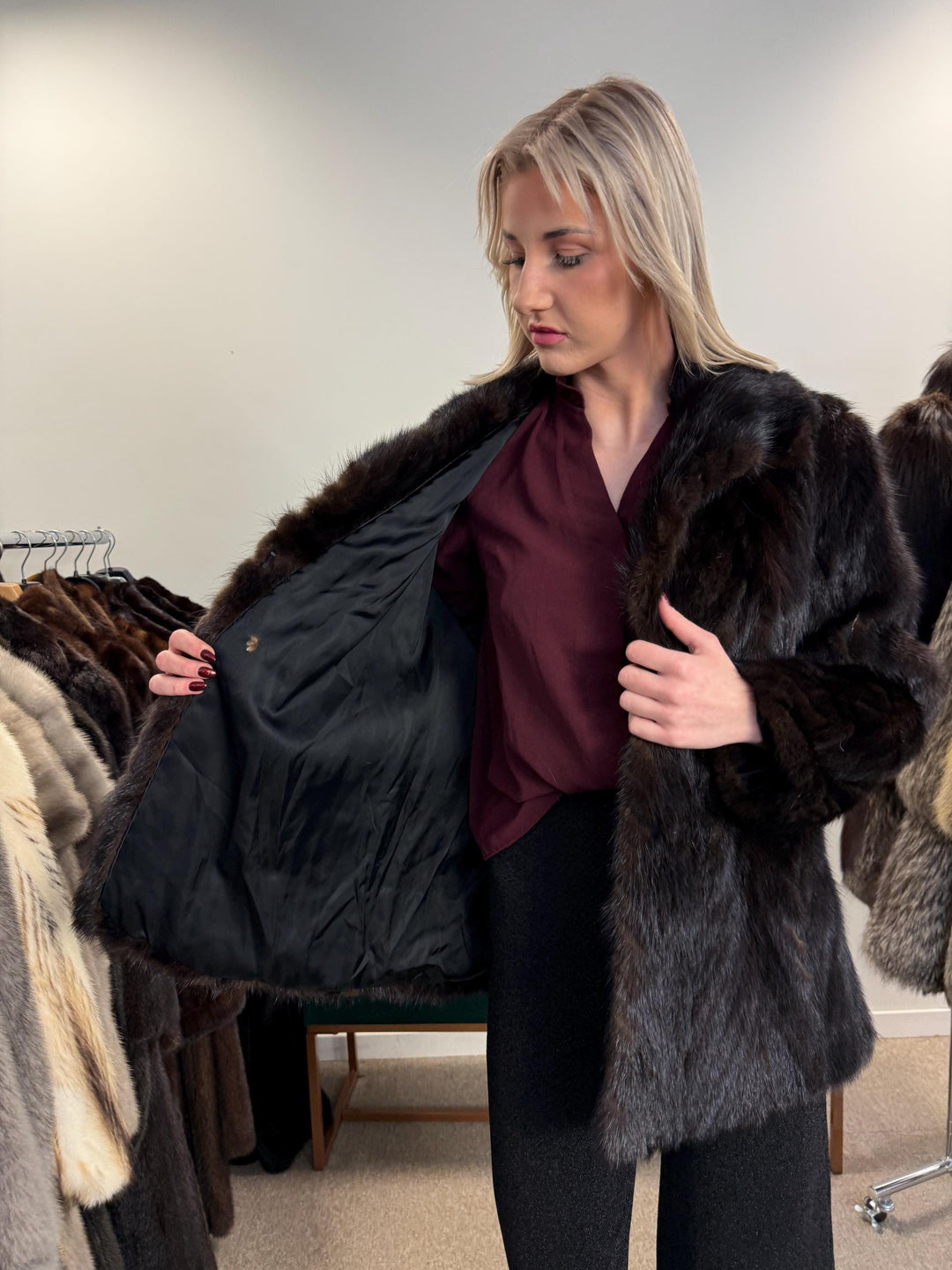 Dark Brown Mink Fur Jacket, Medium Size, Mink Coat, Real Fur Jacket, Fur Coats, Mink Fur, Brown Mink, Fur, Fur Jacket Mink, Brown Fur Coat