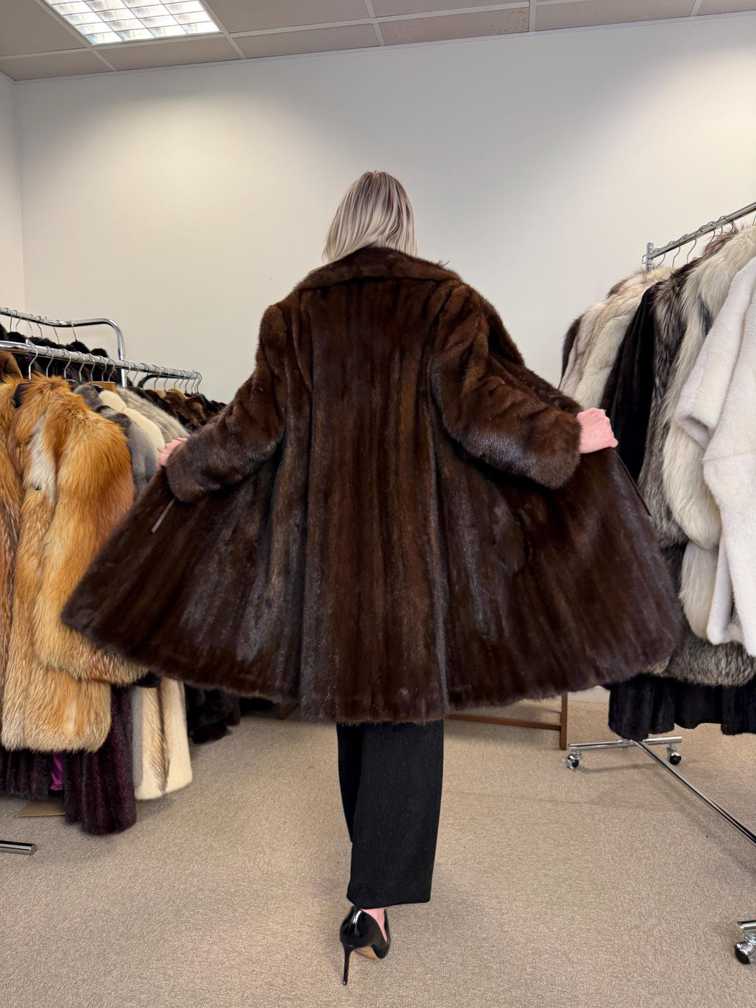 Brown Mink Coat, Large Size, Real Mink Fur Coat, Thick Brown Mink, Fur Coat, Real Fur Coat, Women's Fur Coat, Mink Fur Coat, Brown Mink Fur