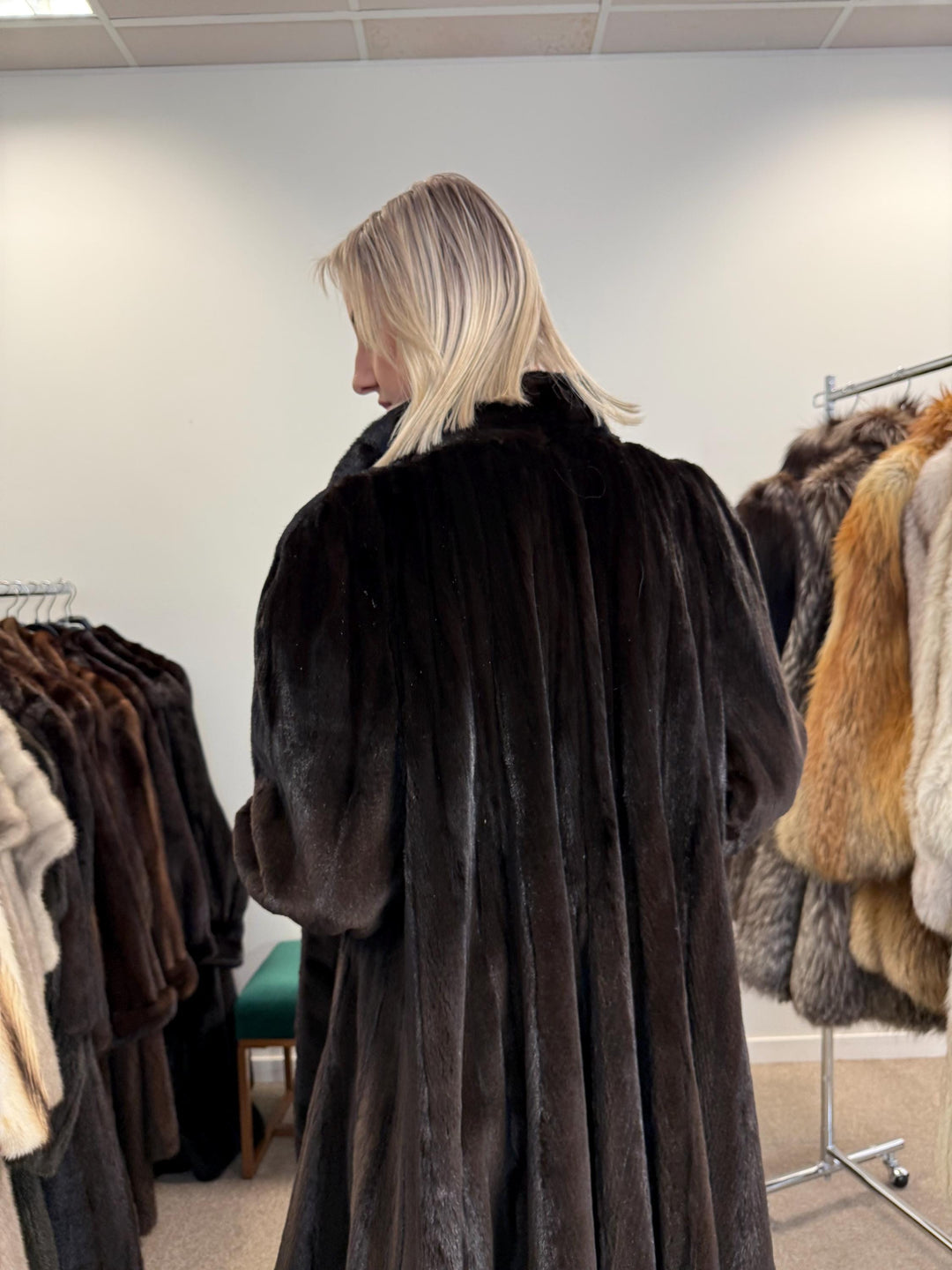 Sheared Mink Fur Coat, 4XL Size, Dark Brown Mink Coat, Swinger Mink Coat, Real Fur Coat, Vintage Fur Coat, Fur Coat Women, Mink Fur Coat