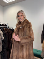 Light Brown Beaver Fur Coat, Size M/L
