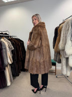 Light Brown Beaver Fur Coat, Size M/L