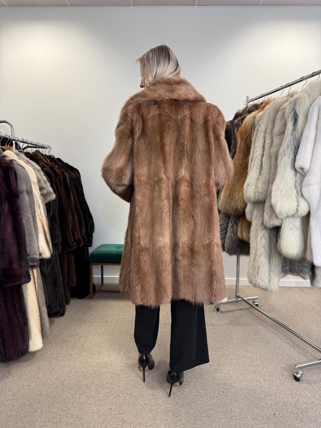 Light Brown Beaver Fur Coat, M/L Size, Beaver Coat, Real Fur, Women's Fur Coat, Vintage Fur Coat, Brown Fur Coat, Fur Coat Women, Large Coat