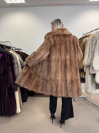 Light Brown Beaver Fur Coat, Size M/L