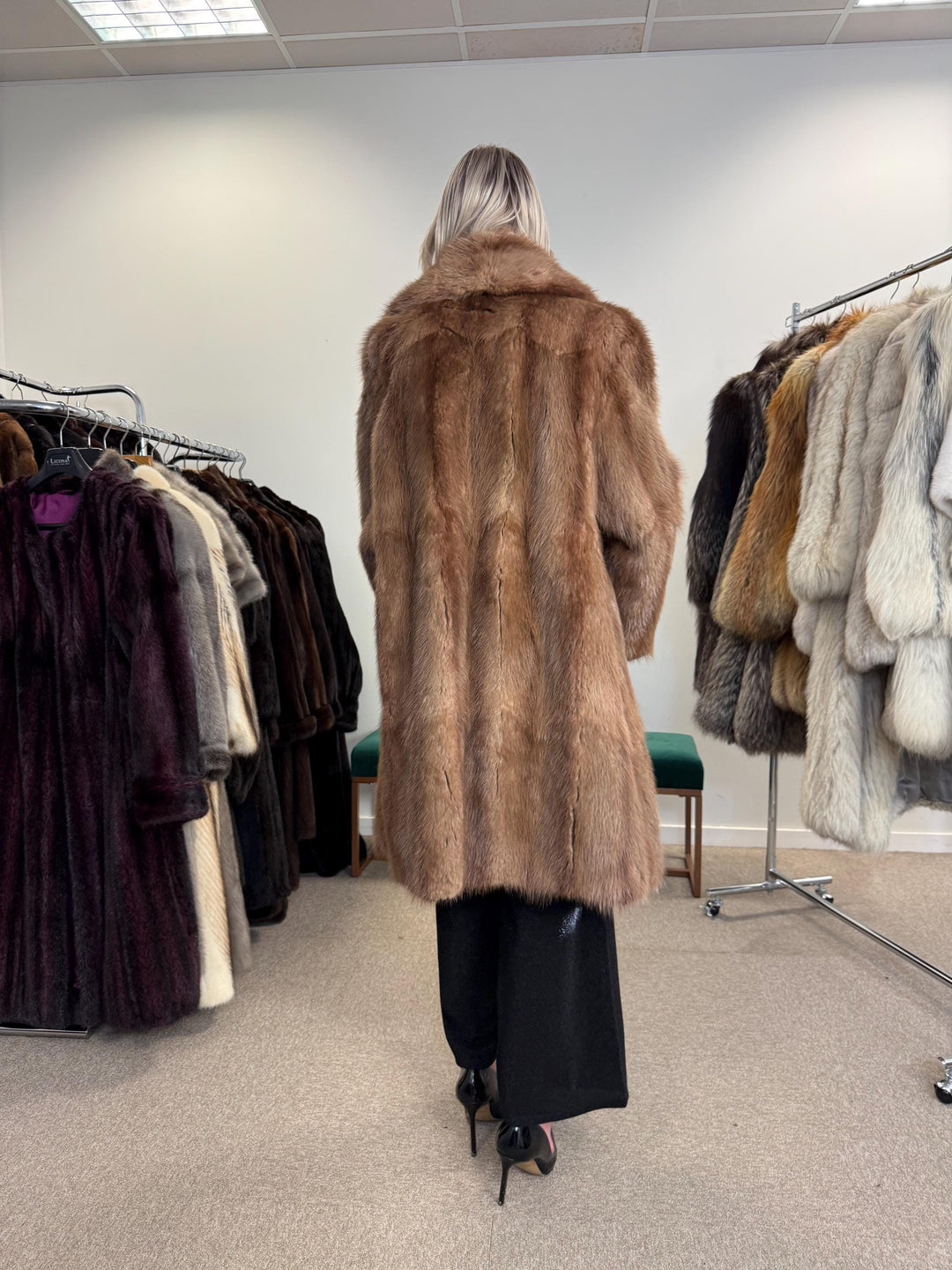 Light Brown Beaver Fur Coat, M/L Size, Beaver Coat, Real Fur, Women's Fur Coat, Vintage Fur Coat, Brown Fur Coat, Fur Coat Women, Large Coat