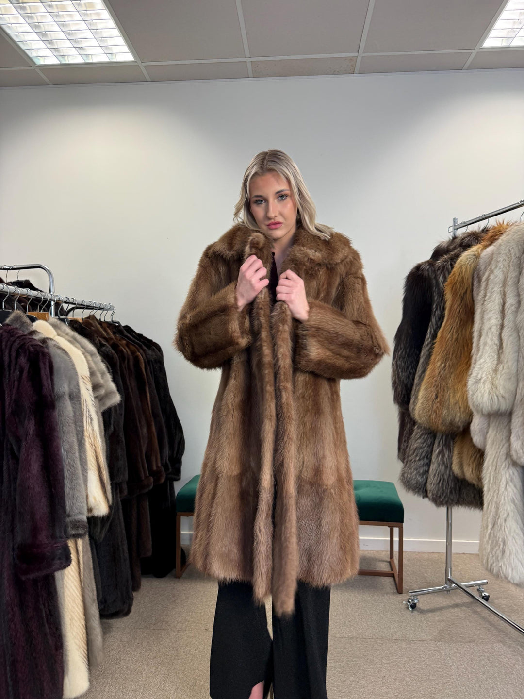 Light Brown Beaver Fur Coat, M/L Size, Beaver Coat, Real Fur, Women's Fur Coat, Vintage Fur Coat, Brown Fur Coat, Fur Coat Women, Large Coat
