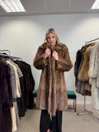 Light Brown Beaver Fur Coat, Size M/L