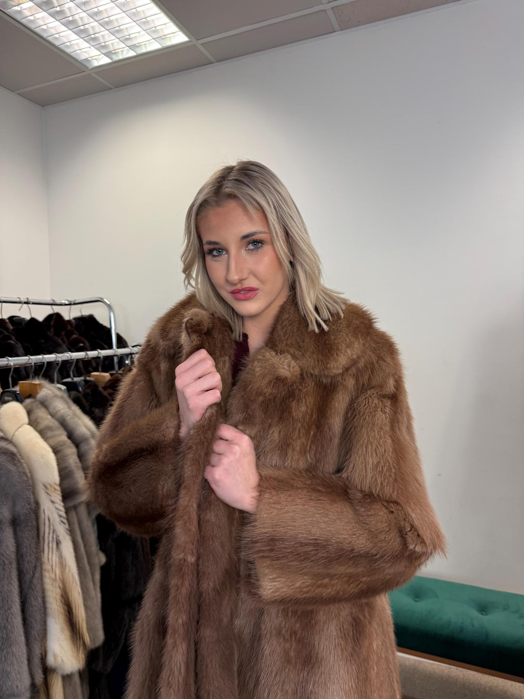 Light Brown Beaver Fur Coat, M/L Size, Beaver Coat, Real Fur, Women's Fur Coat, Vintage Fur Coat, Brown Fur Coat, Fur Coat Women, Large Coat