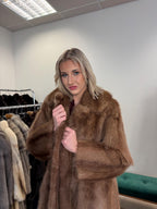 Light Brown Beaver Fur Coat, Size M/L