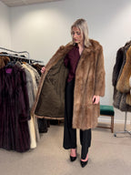 Light Brown Beaver Fur Coat, Size M/L