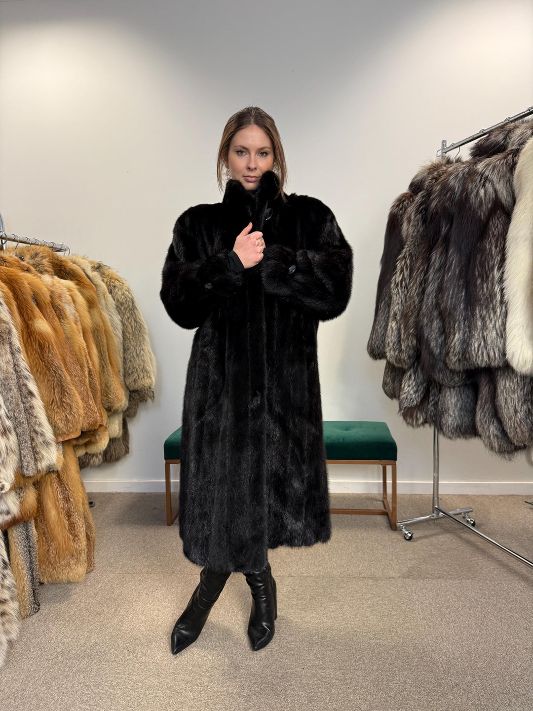 Black Mink Fur Coat