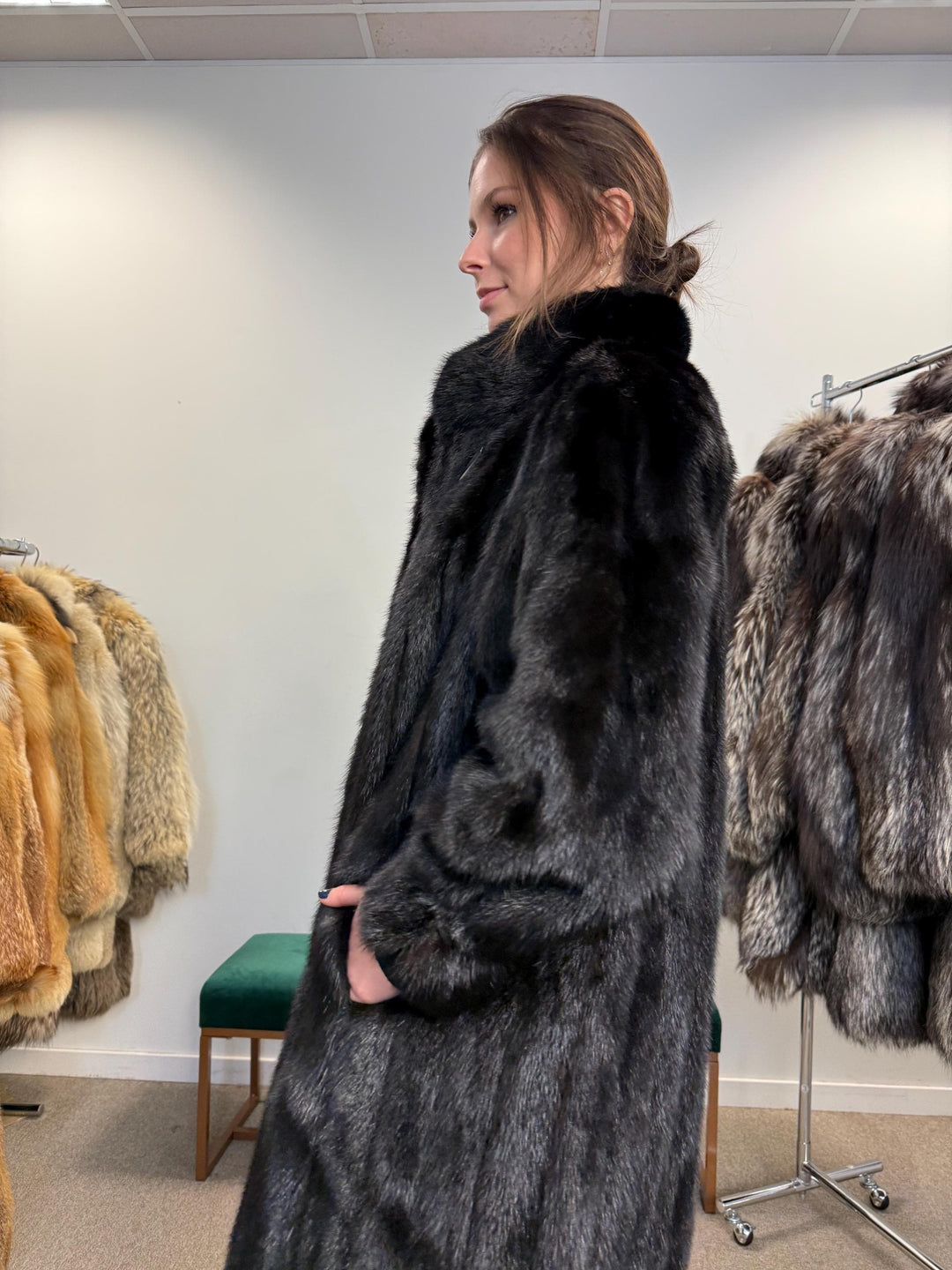 Black Mink Fur Coat
